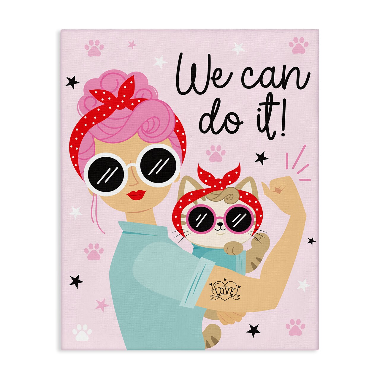 Stupell Industries We Can Girl & Cat Canvas Wall Art Design by Ilis Avilés